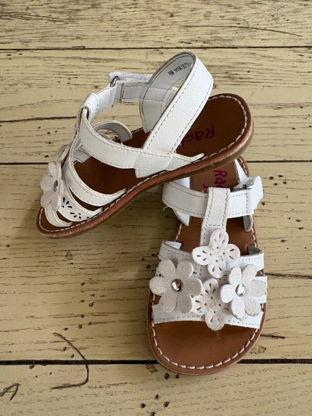 Rachel Shoes Kids' Glitter Flower/Butterfly Sandals, 6
